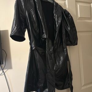 Pleather shorts romper